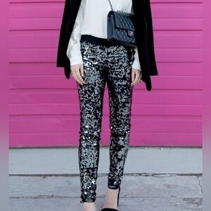 NWOT EXPRESS SEQUINS & VELVET PANTS SZ S